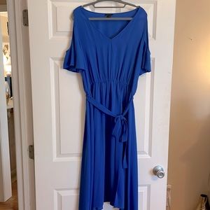 Ann Taylor Blue Open Shoulder Knee Length Dress